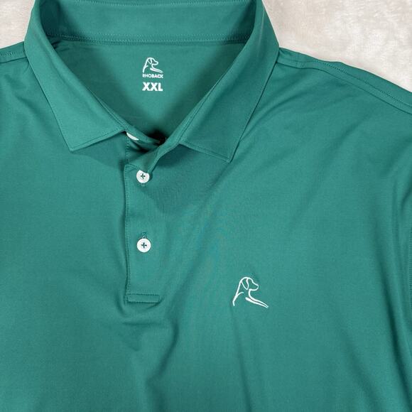 Rhoback Polo Shirt Mens Size XXL 2XL Green Embroidered Golf Performance - Picture 2 of 8